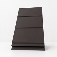 Panneau mural métallique isolé en polyuréthane couleur chocolat 16 mm, résistant à l'humidité, design à 2 rainures, décoration extérieure moderne pour maison préfabriquée