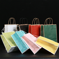 Sac en papier kraft personnalisé éco-recyclé blanc brun emballage alimentaire à emporter de restaurant poignée torsadée numérique classique pour portefeuille