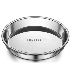 Stainless Steel Round Cake Plate 26Cm Food Grade Dish Household Steaming Plate Thickened Dishwasher Safe - Product Image 2
