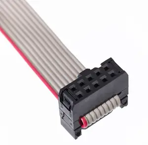 1.0mm ul2651 28awg 14 pin düz şerit kablo 2.0mm idc konnektörü düz kablo