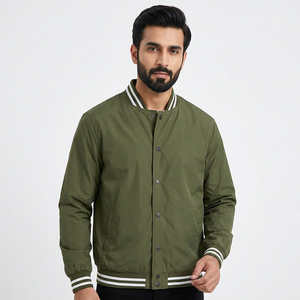 Chaqueta de Nailon con Logotipo Bordado Personalizado para Hombre, Chaqueta Varsity de Lana de Alta Calidad para Invierno, Tallas Grandes - Product Image 1
