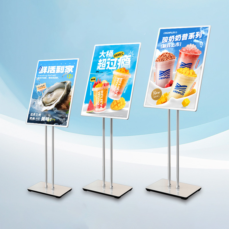 LED reklam A2 Lightbox zemin standı yüksekliği ayarlanabilir