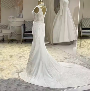 Design speciale per abito da <span class=keywords><strong>damigella</strong></span> d'onore pizzo granatina abito da <span class=keywords><strong>sposa</strong></span> di vendita calda moda donna Sexy <span class=keywords><strong>sposa</strong></span> OEM Anti personalizzato bianco Vintage - Product Image 4