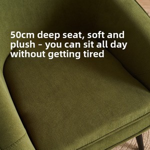 Fauteuil simple en <span class=keywords><strong>tissu</strong></span> velours côtelé rétro nordique, amovible et lavable, pour la maison, le balcon, l'hôtel, l'appartement, la chambre à coucher, fauteuil de détente - Product Image 2