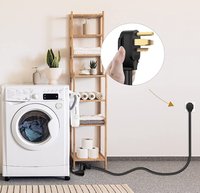 Nema 10-30P auf 14-30R Trockner-Adapterkabel, grüner Erdungs-Kupferstecker, 1,5 Fuß Kabellänge, amerikanischer Standard