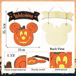 Precio directo <span class=keywords><strong>de</strong></span> fábrica Cabeza <span class=keywords><strong>de</strong></span> ratón <span class=keywords><strong>de</strong></span> Halloween <span class=keywords><strong>de</strong></span> madera Calabaza y <span class=keywords><strong>Mickey</strong></span> Fantasma Puerta Signo Decoraciones Fiesta Decoraciones <span class=keywords><strong>de</strong></span> Halloween - Product Image 3