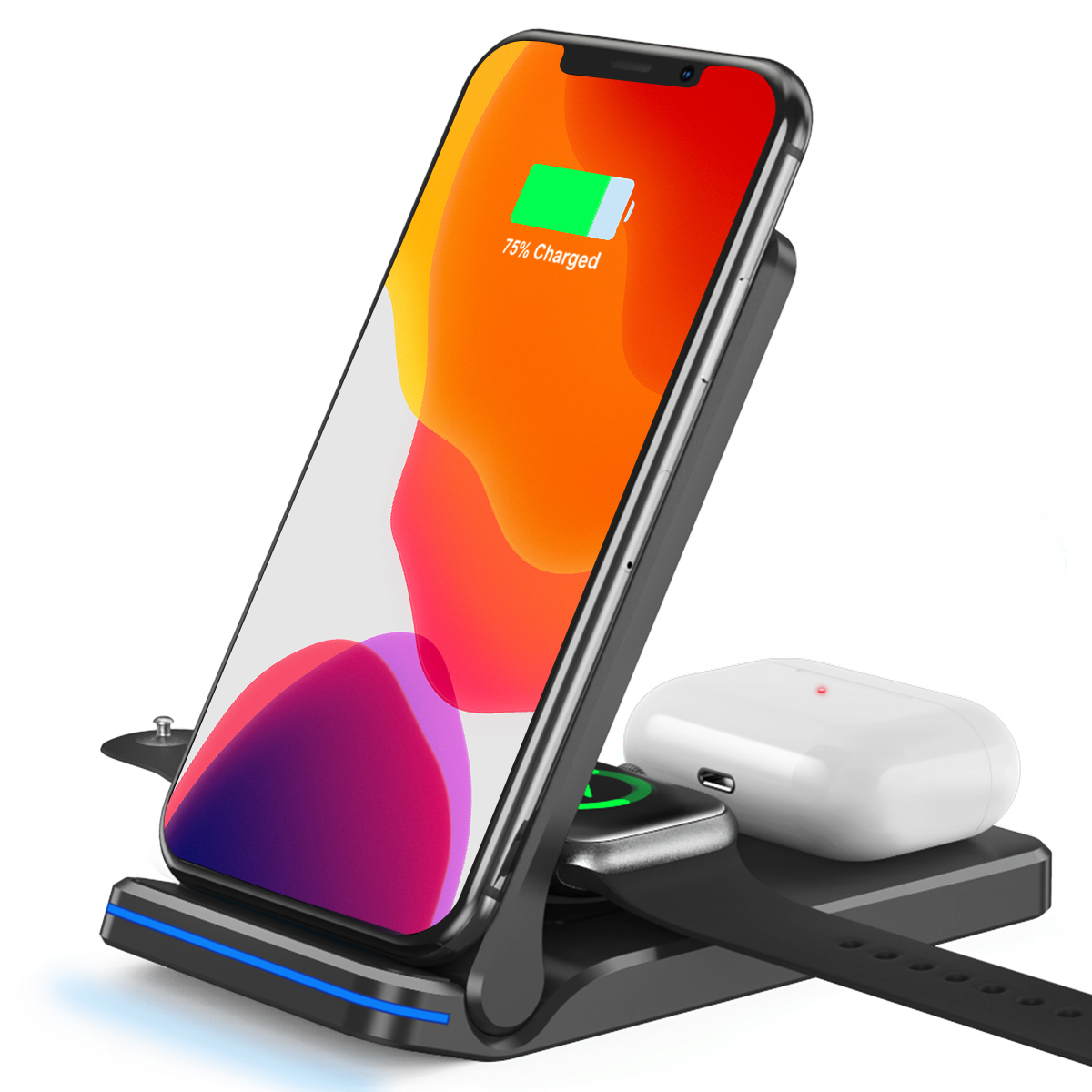 Free sample 3 in 1 Wireless Charger Stand Fast Charging Cell Phone Holder Multi-function Wireless Charger