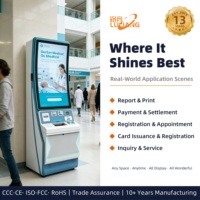 Kiosque de libre-service professionnel pour hôpital, terminal médical tout-en-un avec imprimante thermique, lecteur de cartes, scanner QR, Windows I5