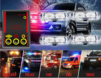 LED-Blitz warnleuchte mit einem bis vier Kühlergrill und kabel gebundener Fernbedienung 2LED * 4 Clip Zubehör