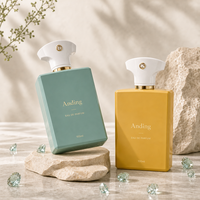 Flacon de parfum rectangulaire en verre de luxe vide de 100 ml avec bouchon magnétique personnalisé Anding