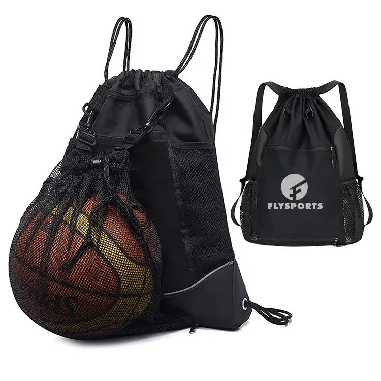 Özel tasarım İpli sırt çantası erkekler açık genç basketbolu futbol spor Fitness eğitim İpli futbol çantası spor çanta