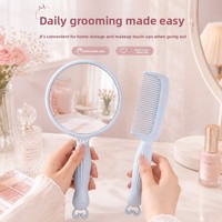 Miroir de Maquillage Portable Personnalisé en Plastique avec Poignée, 1x, pour Étudiant, Extérieur, HD, Compact, pour Dortoir