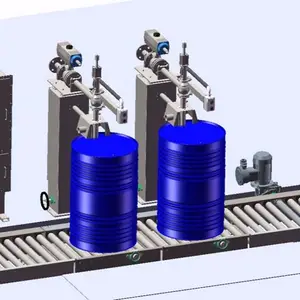 GLZON.COM-botella grande automática de 200L, tambor, cubo de Metal, máquina de llenado de aceite, equipo de planta de embalaje