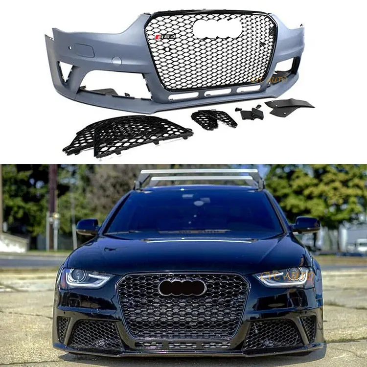 Pare-chocs avant de voiture de style Offre Spéciale avec grille en maille noire B8.5 B85 RS4 kit carrosserie pour Audi A4 S4 8K 2013 2014 2015