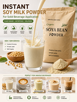 Poudre de protéines végétales véganes, poudre de lait de soja instantané, ingrédient de boisson à base de soja non-OGM