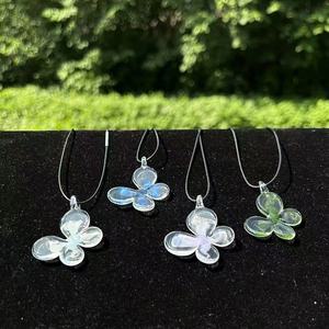 Imported Material Glass Butterfly Pendant Glass Necklace Accessories Gift Niche Instagram-style Gift Diy Components Handmade - Product Image 3