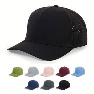 Gorras de Béisbol Formales de 6 Paneles de Secado Rápido 100% Poliéster con Orificios Láser y Logotipo Personalizado para Hombre, Venta al Por Mayor 2024 - Product Image 1