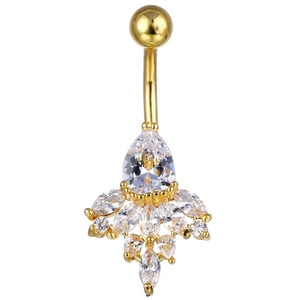<span class=keywords><strong>Piercing</strong></span> Sexy en acier inoxydable couleur or argent pour femmes et filles, anneau de ventre en Zircon CZ - Product Image 4