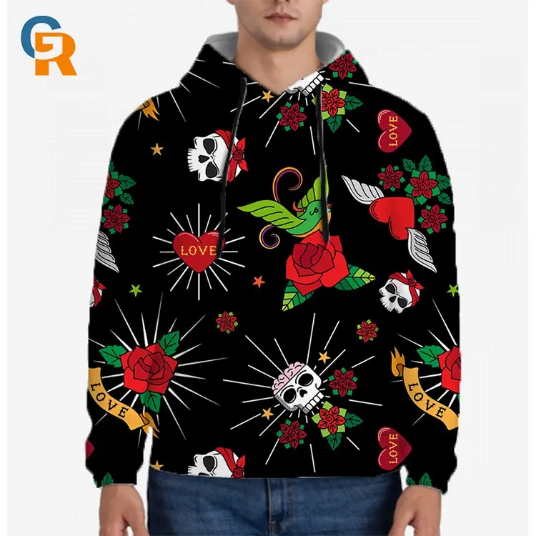 OEM Best Quality Men's Hoodie Fashion Sublimation Hoody 100% Polyester Casual Pullover Hoodie