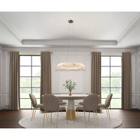 Lustre moderne en laiton finition nordique en albâtre, style américain de luxe pour salon, hôtel, luminaires suspendus