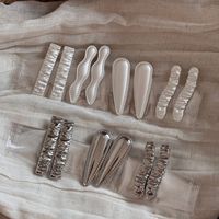 Penjepit Rambut Desain Sederhana Bahan Alloy Warna Perak/Putih Mutiara Matte Jepit Model Duckbill Murah Jepit Model Alligator Mewah