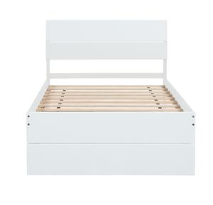 Base de Cama Plataforma Doble de Diseño Moderno con Cama Nido, Color Blanco Lavado, Tipo Murphy - Product Image 5