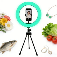 Mini anneau lumineux LED 14 cm avec trépied |   Lampe à selfie 12 pouces à température de couleur réglable 3200K-9999K avec contrôle filaire pour téléphone et vidéo de bureau