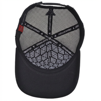Casquette 5 panneaux en coton avec patch en caoutchouc à logo personnalisé, taille ajustable, style camionneur en maille, pour homme, style décontracté, pour la plage, tissu courant