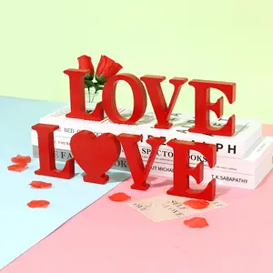 Valentine's Day Gift Handmade Wooden LOVE Letter Elegant Top-Table Decoration for Weddings & Events Wood Crafts & Wall Signs Set