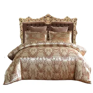 New design king size luxury bedding Comforter sets Jacquard satin juego de cama polyester bedding set