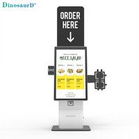 Dernier modèle de kiosque de commande automatique à écran tactile pour restaurant, café, restauration rapide, avec scanner QR 15,6 pouces, imprimante 80 mm, paiement rapide
