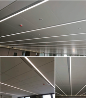 Système de rail de plafond en aluminium avec fente pour éclairage simple, aérateur CVC, tête d'incendie et détecteur de fumée