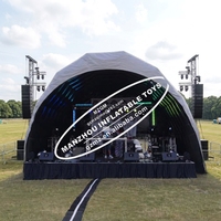 Tente de concert gonflable portable géante, auvent de scène pour événements en plein air