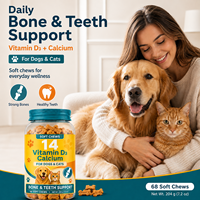 Complément Quotidien Calcium D3 pour Chiens et Chats – Force Osseuse, Santé Dentaire – Friandises Tendres – Marque Privée – Fournitures de Santé Animale – Commande en Gros