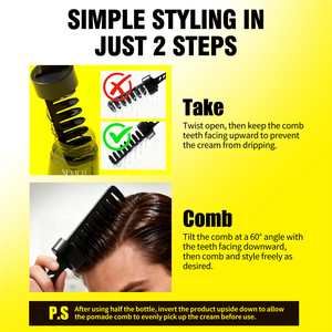 Gel per <span class=keywords><strong>Capelli</strong></span> Personalizzato a Marchio Privato, a Base d'Acqua, 260ml, Lunga Durata, Olio Lucidante per <span class=keywords><strong>Capelli</strong></span> da <span class=keywords><strong>Uomo</strong></span> <span class=keywords><strong>con</strong></span> Pettine Applicatore - Product Image 5