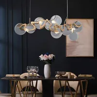Lustre en verre nuage créatif moderne de luxe léger, LED doré, pour salons, villas, restaurants, luminaires de plafond
