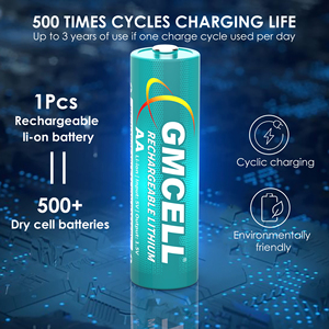 แบตเตอรี่ลิเธียม AA GMCELL 1.5V ความจุสูง แบตเตอรี่แบบ Double A ใช้งานได้ยาวนาน แบตเตอรี่ Li-Ion แบบชาร์จได้ - Product Image 2