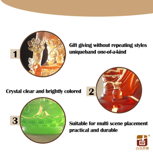 Estatua de cristal esmerilado de Buda de la medicina, decoración de Altar espiritual hecha a mano, detalle de hoja de oro, figura de bendición de bienestar - Product Image 3