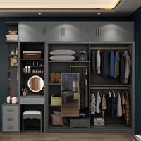 Armoire portable de luxe personnalisée pour chambre à coucher, dressing moderne en bois, placards de chambre