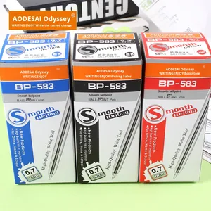 2026 50-Pak Pulpen Plastik Ujung 0.7mm Tiga Warna (Hitam Biru Merah) Grosir Kantor Pulpen Ujung Bulat - Product Image 4