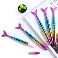 الأمازون أعلى البائع هدية مخصص القلم الإبداعية شكل حورية البحر رصاصة 0.5 مللي متر أقلام حبر جاف مع شعار مخصص حبر جل أقلام