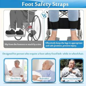 Customized Adjustable Wheelchair Leg Restraint Strap for Elderly Patient Safety, Wheelchair Leg Support Belt - Product Image 3