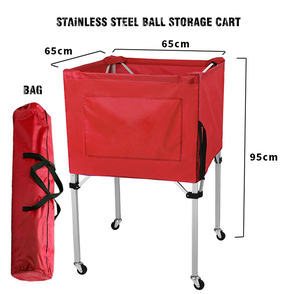 Chariot de transport portable pour ballons de volley-ball, de basket-ball, de football et de tennis avec roues Mecanum - Product Image 2