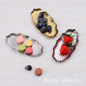 Bandeja de Servir Metálica Estilo Retro Shiny-Jh con Patrón de Hielo Agrietado para Frutas, Postres y Bocadillos, 12 cm - Product Image 1