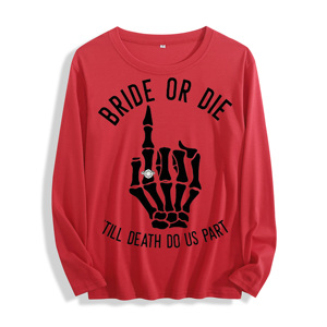 Camiseta <span class=keywords><strong>de</strong></span> manga larga <span class=keywords><strong>de</strong></span> tela suave "Bride or Die Skeleton Hand Graphic" multicolor - Product Image 3