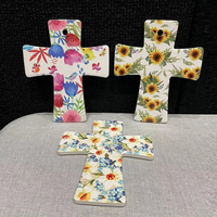 Plaque de sublimation de croix en céramique de conception religieuse vierge pour la décoration à la maison