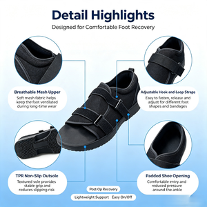 Zapato Postoperatorio Cómodo, Transpirable y Ajustable, Zapato Médico Quirúrgico para <span class=keywords><strong>Fractura</strong></span> <span class=keywords><strong>de</strong></span> Dedo <span class=keywords><strong>del</strong></span> <span class=keywords><strong>Pie</strong></span> - Product Image 3