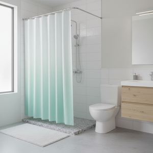 MSV "Sugar" PVC shower <b>curtain</b> in green, 180 x 200 cm - Product Image 3