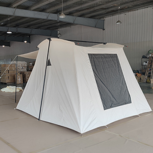 Tente de camping familiale extra large en coton pour l'extérieur, tente de camping de luxe imperméable pour 5 à 8 personnes, verte, disponible en quatre saisons - Product Image 5