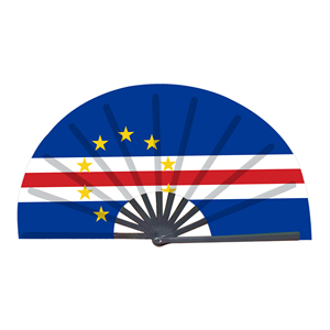 Abanicos Plegables de Bambú con la Bandera de Cabo Verde al por Mayor, Abanico de Mano para Carnaval, Boda, Festival, Fiesta, Agencia de Viajes - Product Image 1